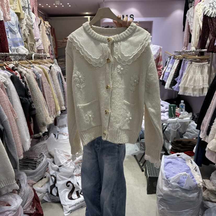 MS東大門㊣直郵女裝新款休閑真品時尚推薦人氣毛衣刺繡花朵MS毛衣