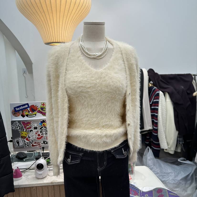 DELIGHT-Q東大門㊣直郵女士新品時尚推薦職業套裝毛皮套裝DELIGHT-Q套裝