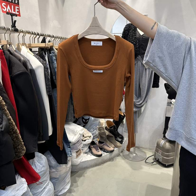 ULTRAORANGE韓國代購㊣女裝新款休閑時尚熱賣25秋冬長袖T恤GILT/ULTRAORANGE長袖T恤