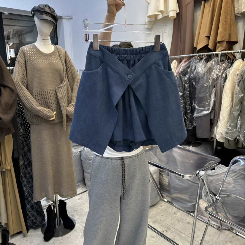 MARIGOLD東大門㊣直郵女士新款25秋冬人氣推薦休閑短褲燈芯絨MARIGOLD短褲