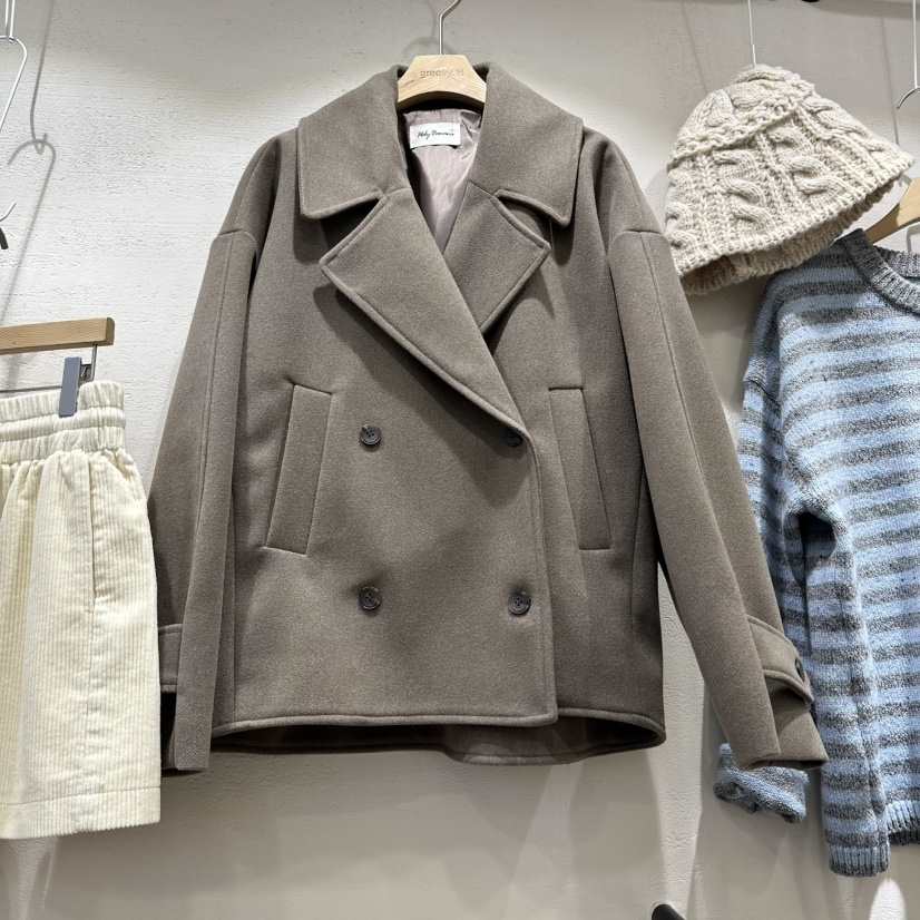 HOLYBANANA東大門㊣實拍女士新品時尚休閑真品25秋冬短款大衣groovy.H/HOLYBANANA短款大衣