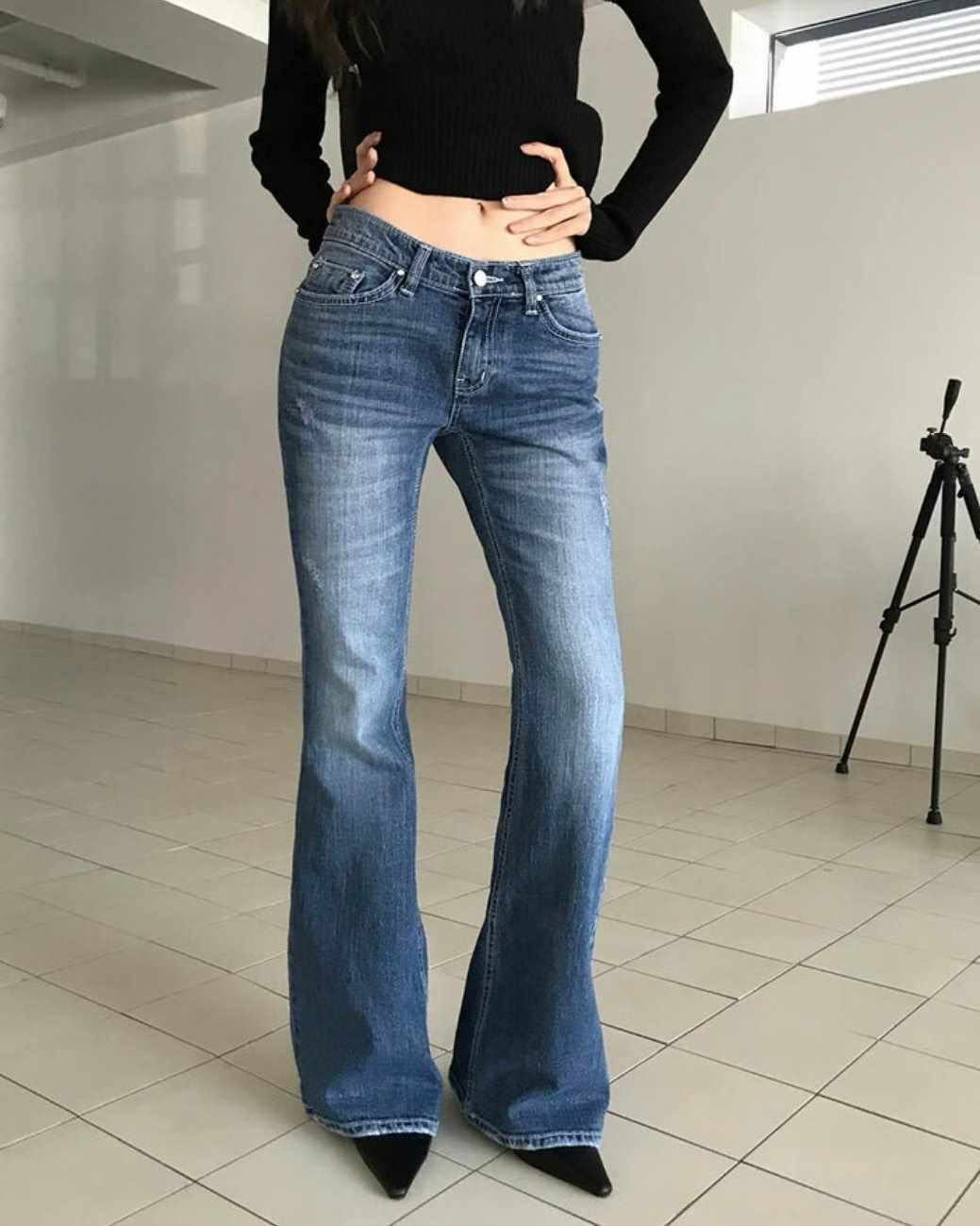 OOT東大門㊣代購女裝新品推薦25秋冬休閑熱賣時尚職業牛仔褲OOT牛仔褲