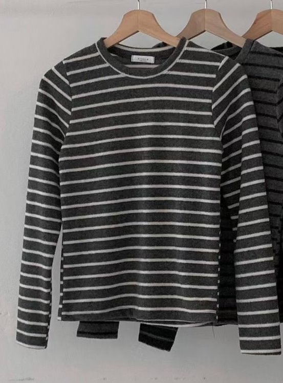 BREEZE-OT東大門㊣直郵女裝新品推薦人氣熱賣休閑長袖T恤條紋BREEZE-OT長袖T恤