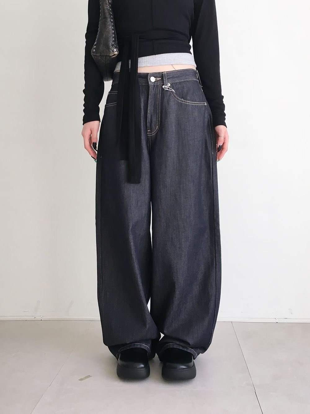 OOT韓國代購㊣女裝新款25秋冬真品休閑職業推薦時尚人氣牛仔褲OOT牛仔褲