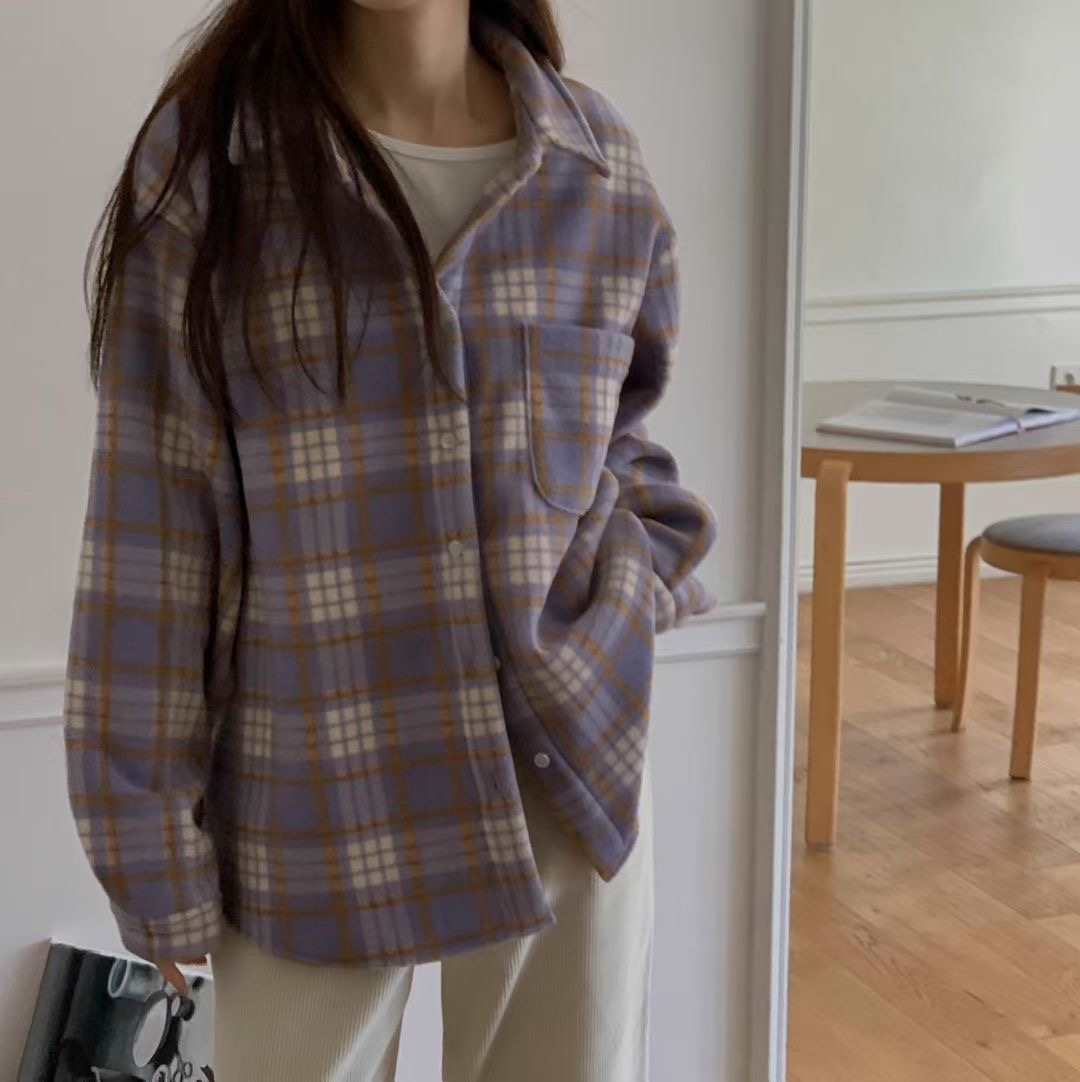 BREEZE-OT韓國代購㊣女士新品職業25秋冬推薦襯衫蕾絲衫格子BREEZE-OT襯衫/蕾絲衫