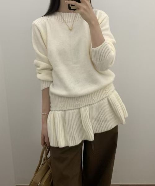 시선집중-T東大門㊣實拍女裝新款職業時尚25秋冬針織衫羊毛시선집중-T針織衫