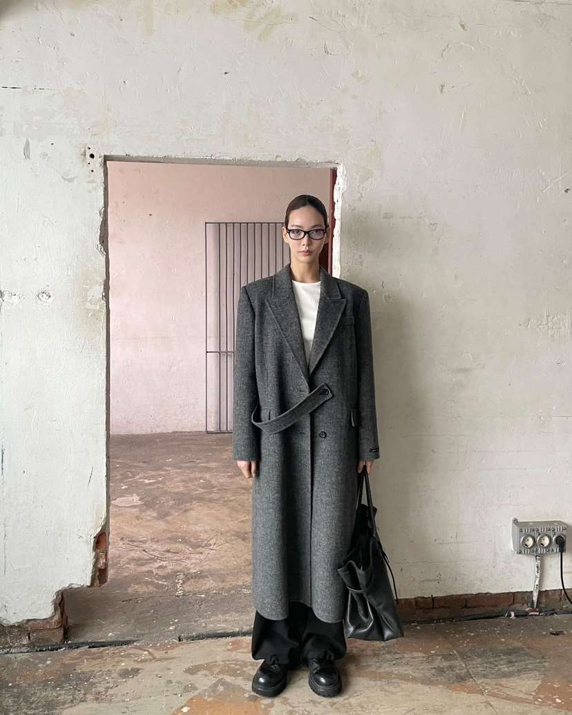 A2/D2韓國代購㊣女士新品職業推薦人氣真品休閑中長款大衣A2/D2中長款大衣