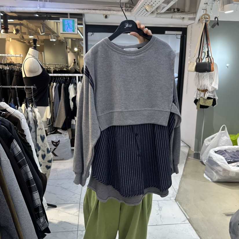 BAKHA-衣服韓國代購㊣女裝新品時尚職業真品熱賣25秋冬衛衣雙層BAKHA衛衣