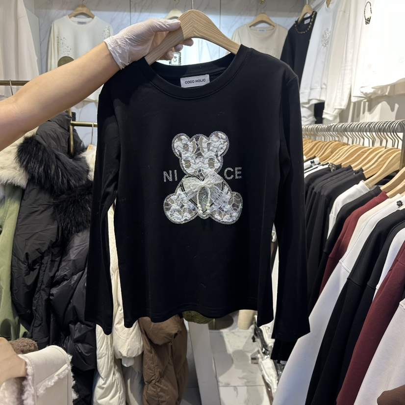 COCO HOLIC東大門㊣代購女士新品熱賣25秋冬推薦人氣長袖T恤COCO HOLIC長袖T恤
