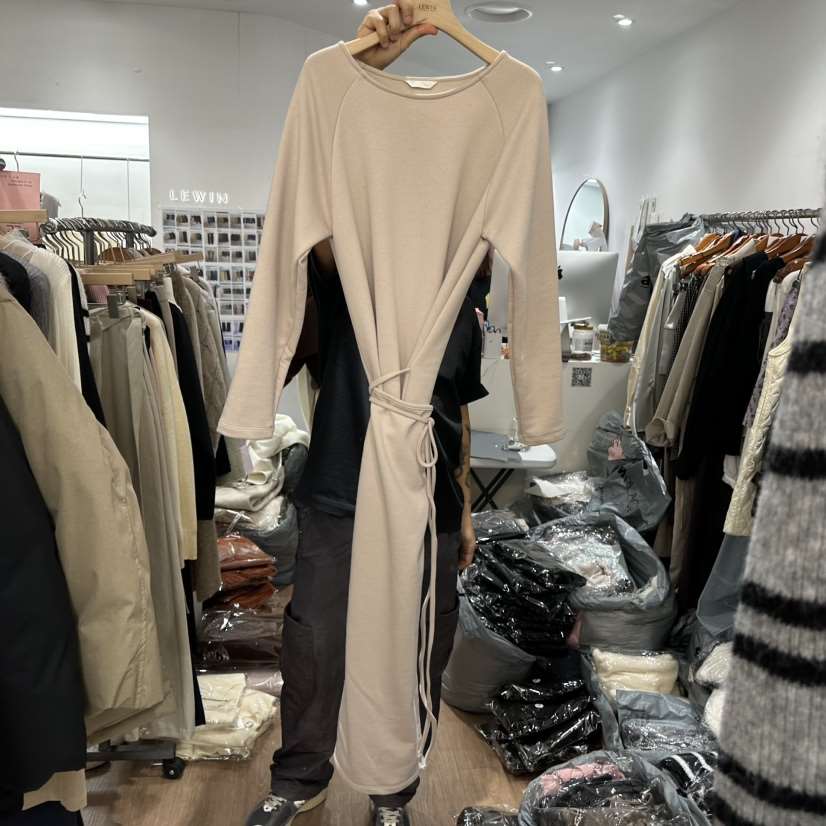 LEWIN東大門㊣代購女裝新款推薦熱賣休閑時尚真品連衣裙含腰繩LEWIN連衣裙