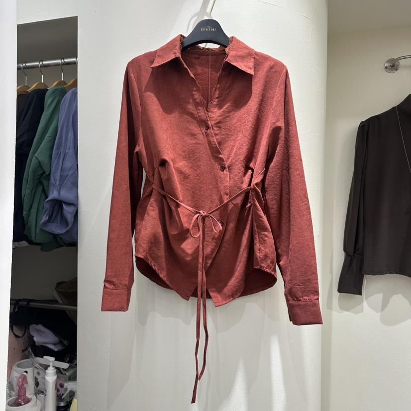 BIKINI東大門㊣直郵女裝新款熱賣25秋冬職業休閑襯衫蕾絲衫BIKINI襯衫/蕾絲衫