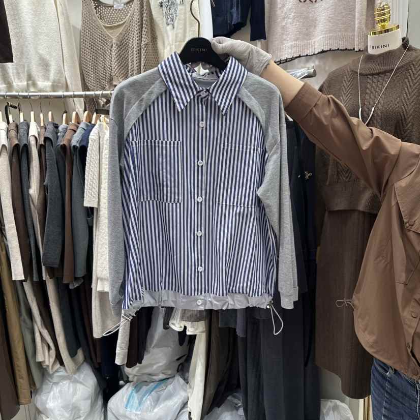 BIKINI韓國代購㊣女裝新款時尚25秋冬真品推薦人氣襯衫蕾絲衫BIKINI襯衫/蕾絲衫