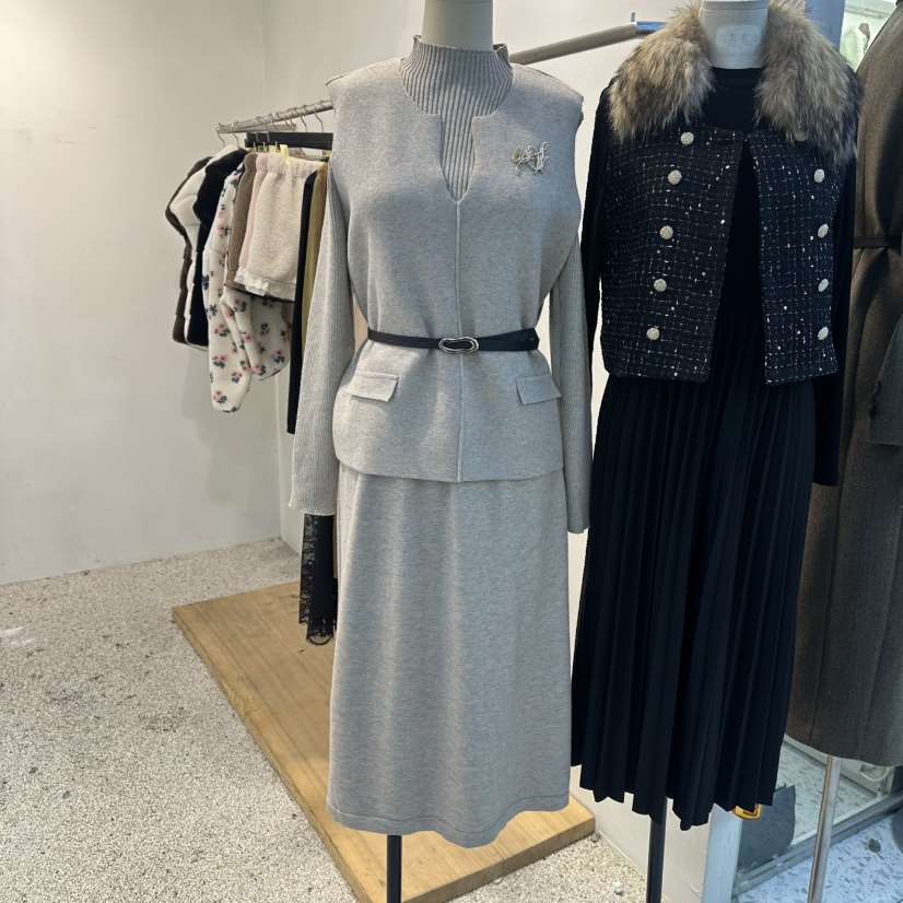 BIKINI東大門㊣直郵女裝新品真品25秋冬休閑套裝含腰帶套裝BIKINI套裝