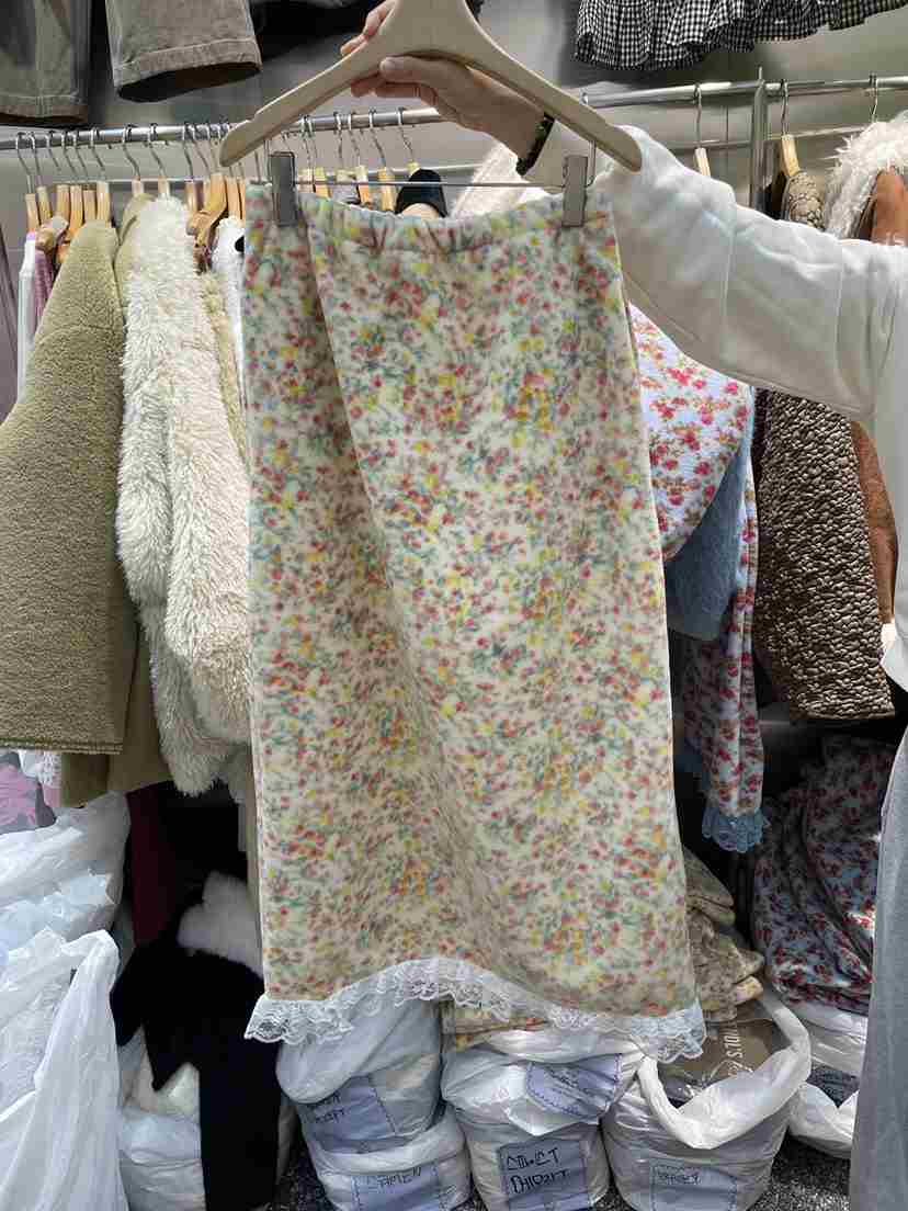 MENDL S東大門㊣代購女裝新款真品職業熱賣長裙連帽衫花朵MENDL S長裙