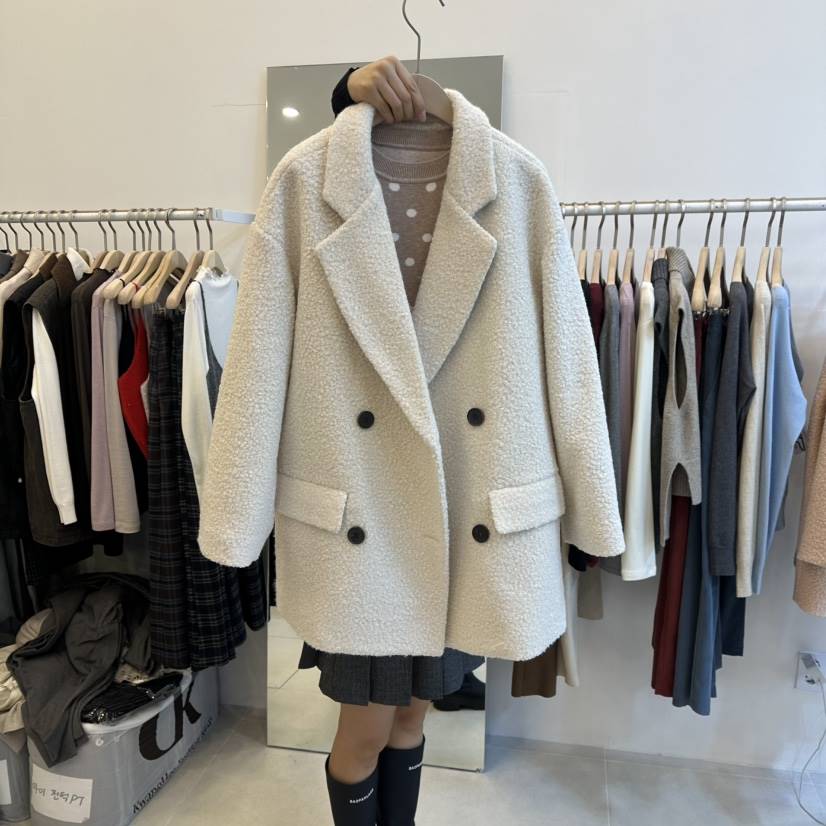 FUNNY POWDER韓國直郵㊣女裝新品休閑人氣時尚職業短款大衣THE FUNNY短款大衣