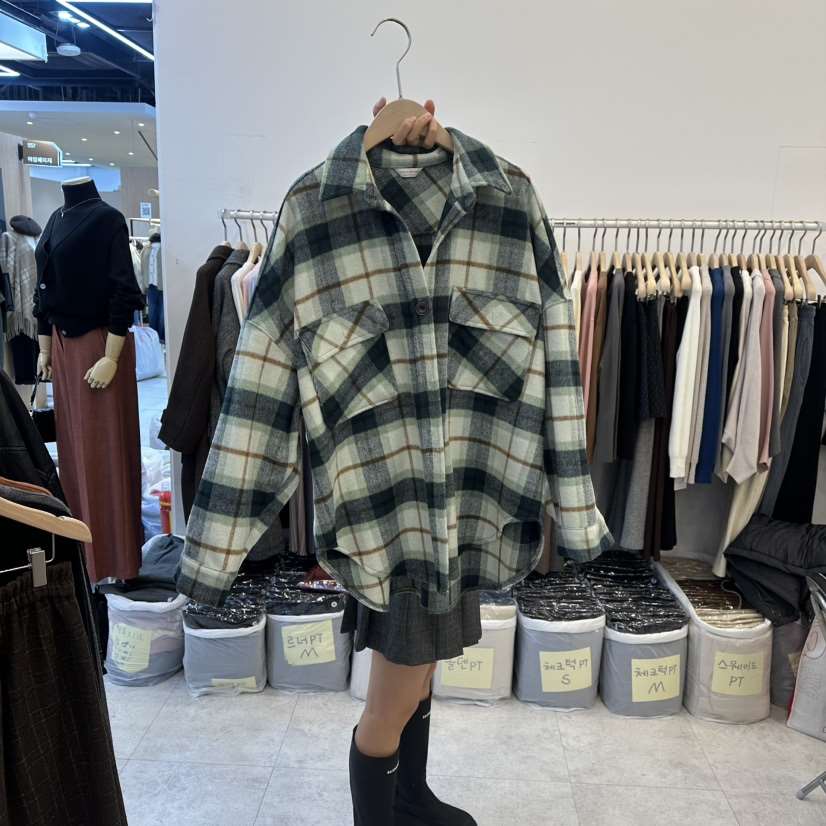 FUNNY POWDER東大門㊣直郵女士新品真品推薦襯衫蕾絲衫格子THE FUNNY襯衫/蕾絲衫