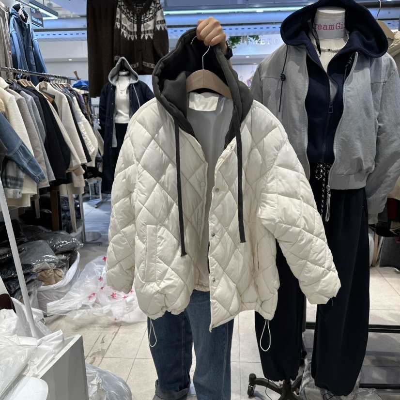 DREAM GIRIS東大門㊣實拍女士新款休閑時尚短款棉服雙層絎縫DREAM GIRIS/HOT PLACE_ISSUE短款棉服