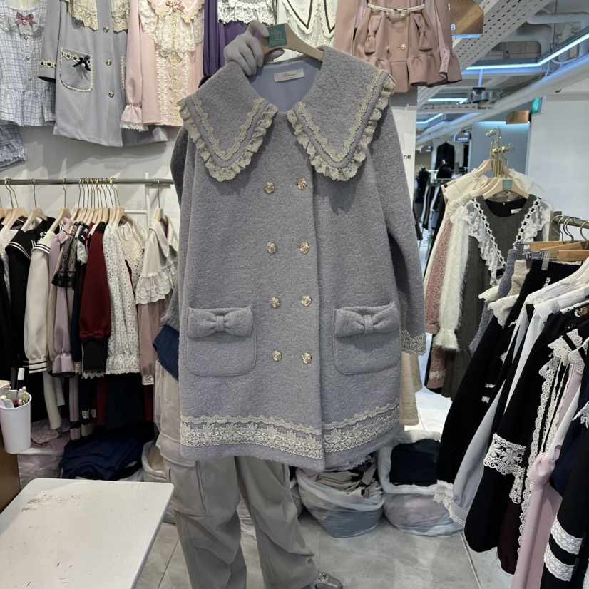 PAPA韓國代購㊣女裝新款人氣推薦真品休閑職業時尚中長款大衣PaPa/HALMADE中長款大衣