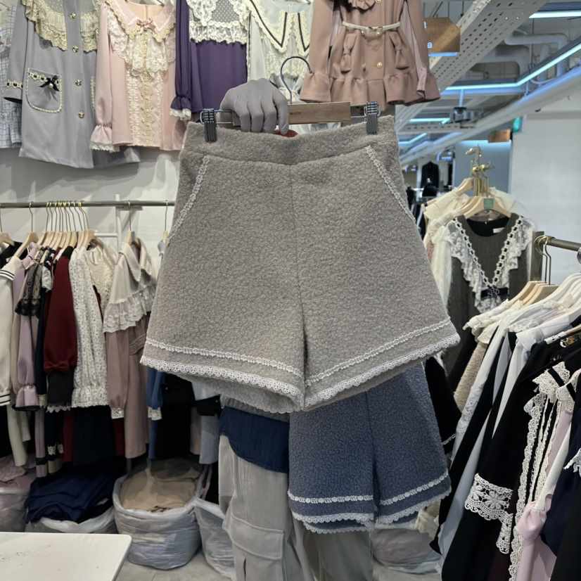 PAPA韓國代購㊣女裝新品25秋冬人氣推薦時尚真品短褲毛皮皮褲PaPa/HALMADE短褲