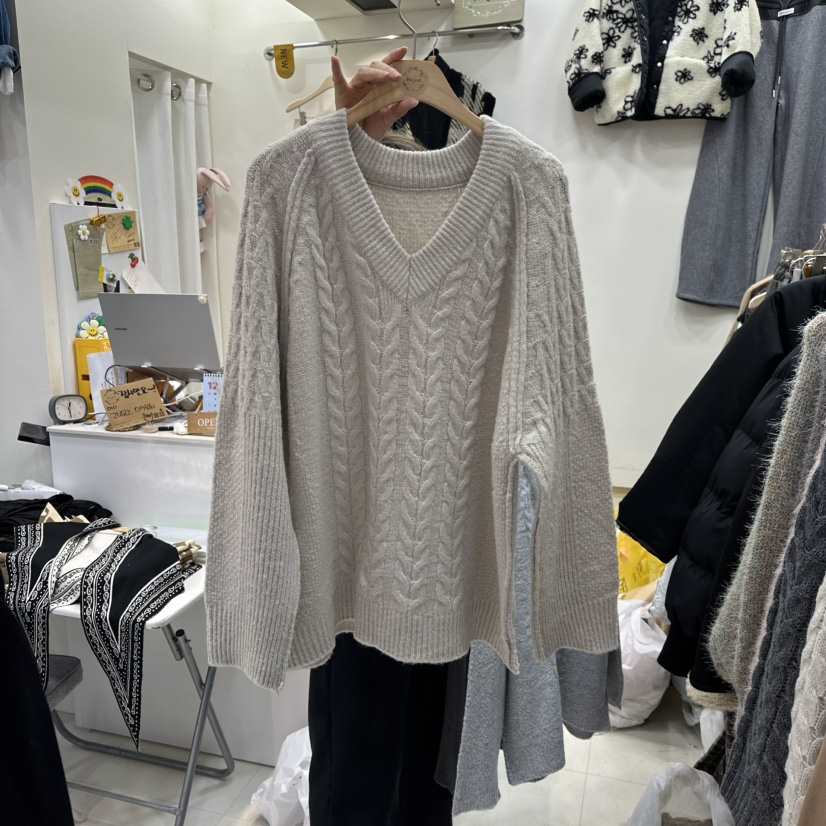 HOJAE東大門㊣直郵女士新品時尚休閑推薦真品熱賣人氣25秋冬毛衣MID-LEVEL JUMP毛衣