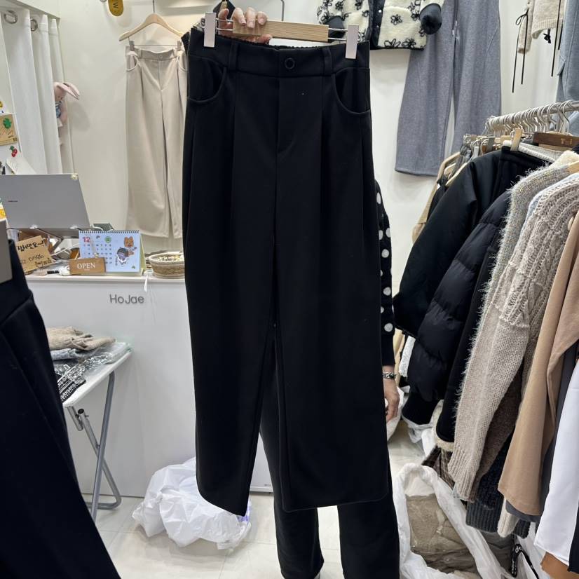 HOJAE東大門㊣直郵女裝新款推薦休閑時尚職業休閑褲口袋褶裥MID-LEVEL JUMP休閑褲