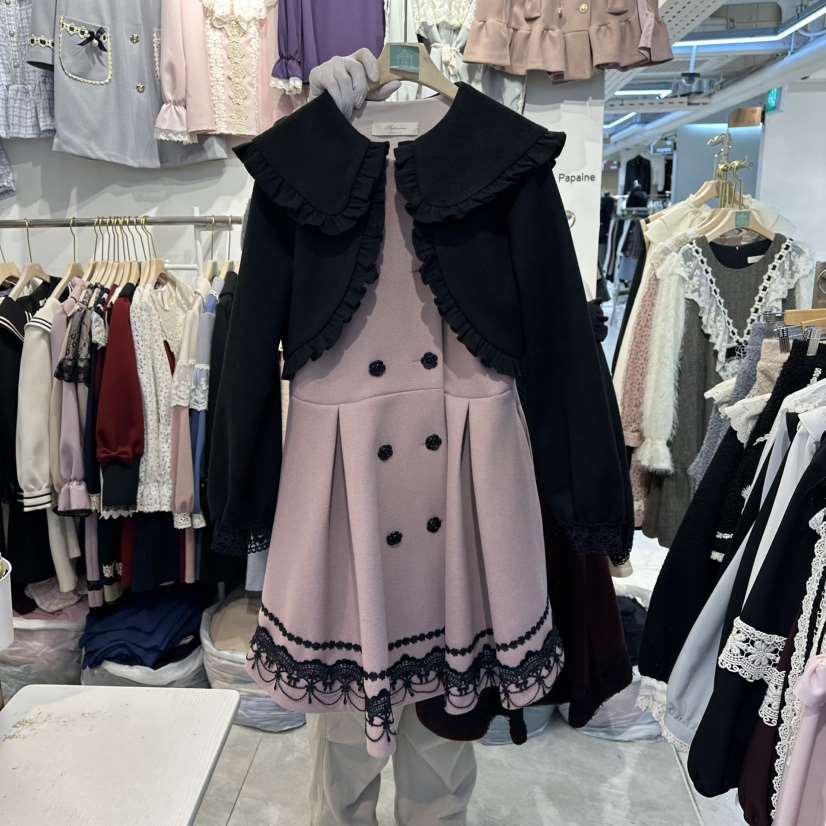 PAPA東大門㊣直郵女裝新品職業推薦時尚休閑中長款大衣短款PaPa/HALMADE中長款大衣