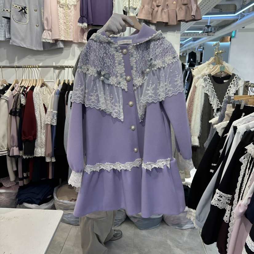 PAPA東大門㊣實拍女裝新款人氣熱賣職業休閑中長款大衣羊毛PaPa/HALMADE中長款大衣