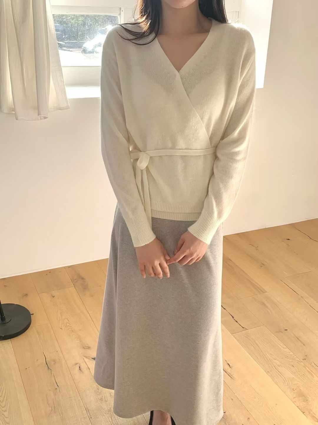 AGATHE韓國代購㊣女裝新款職業推薦熱賣休閑針織衫安哥拉羊毛AGATHE針織衫