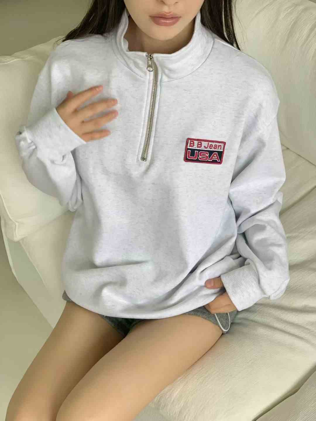 AGATHE韓國直郵㊣女士新品推薦人氣休閑真品熱賣25秋冬衛衣拉鏈AGATHE衛衣