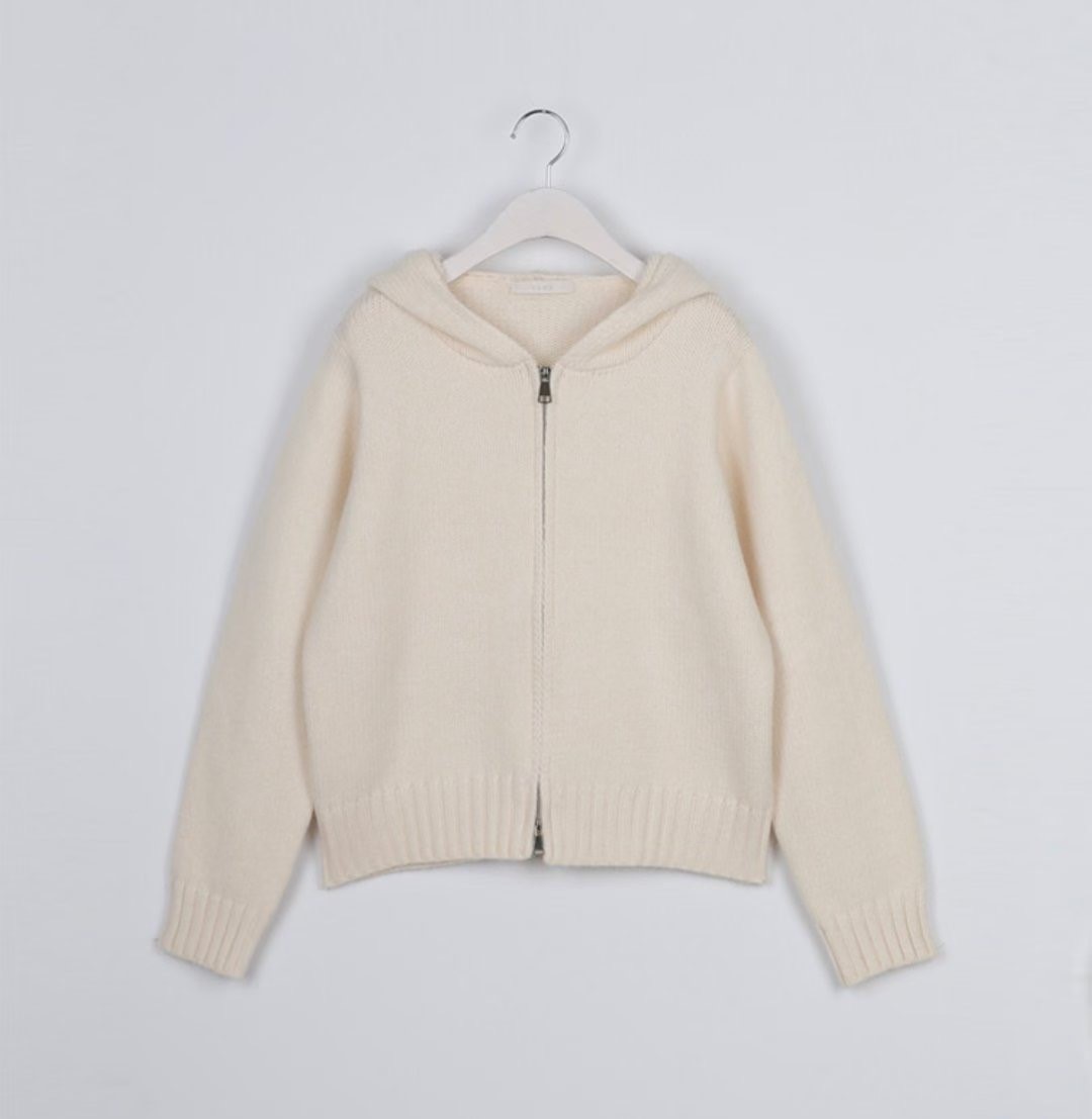 OLZE-올제-T東大門㊣直郵女士新款職業25秋冬針織衫連帽拉鏈衫OLZE-올제-T針織衫