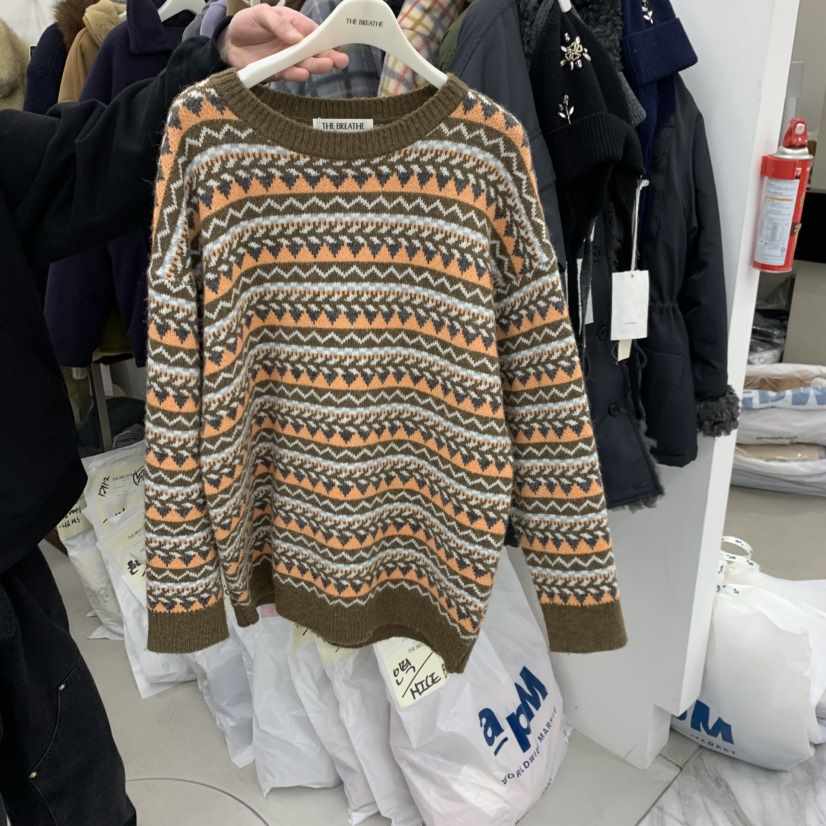 BREATHE東大門㊣實拍女裝新款推薦人氣熱賣時尚25秋冬毛衣單排扣BREATHE毛衣