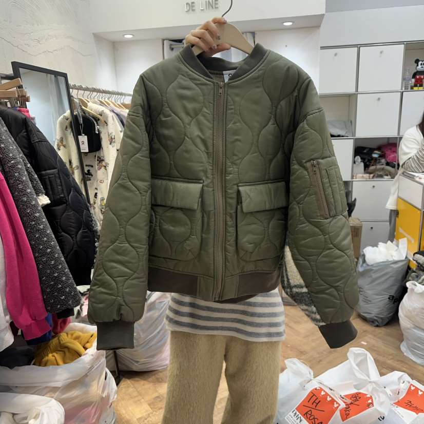 DE LINE東大門㊣實拍女裝新品熱賣休閑職業時尚推薦短款棉服DE LINE短款棉服