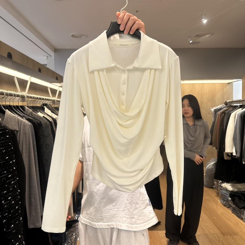 LEFANCY韓國代購㊣女裝新品時尚休閑熱賣職業推薦長袖T恤柔軟LEFANCY長袖T恤