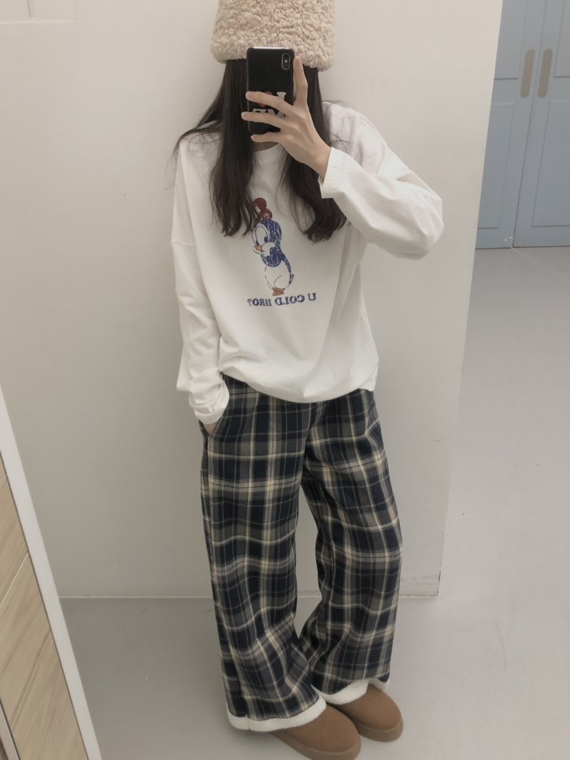 J.BALLOON韓國代購㊣女士新品真品時尚熱賣25秋冬休閑褲格子J.BALLOON休閑褲