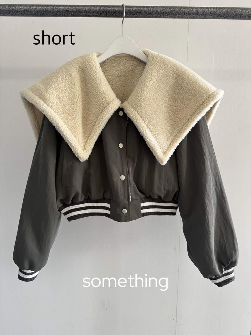 SOMETHING-L/FANCY韓國代購㊣女裝新品休閑人氣夾克兩面穿SOMETHING-L/FANCY夾克