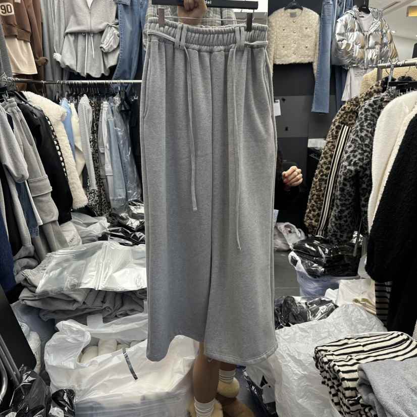 A-DEL韓國代購㊣女士新款推薦職業休閑25秋冬休閑褲含腰繩加絨A-DEL休閑褲