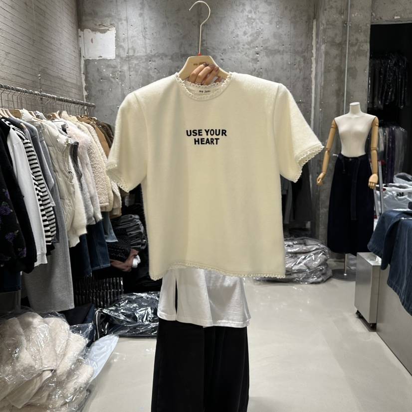 JUNI韓國代購㊣女裝新品職業推薦熱賣真品時尚25秋冬休閑T恤my juniT恤