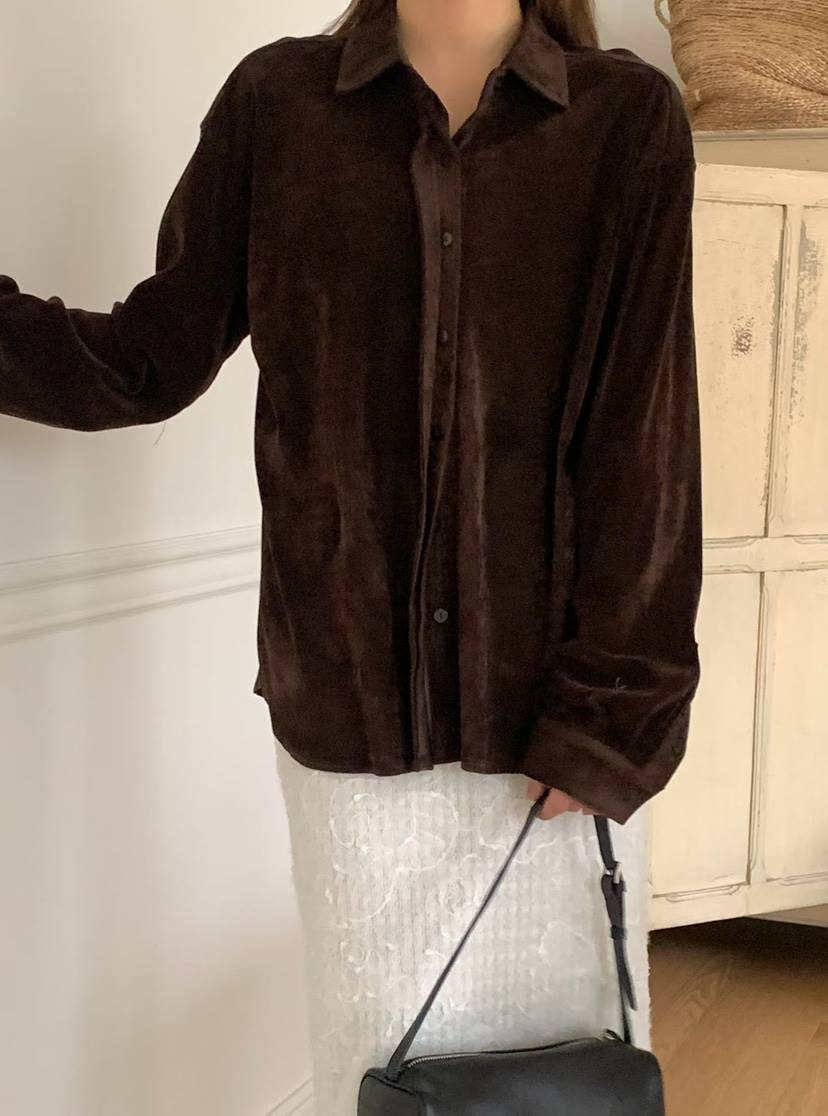 BINUS東大門㊣實拍女裝新品時尚職業人氣休閑襯衫蕾絲衫天鵝絨BINUS襯衫/蕾絲衫