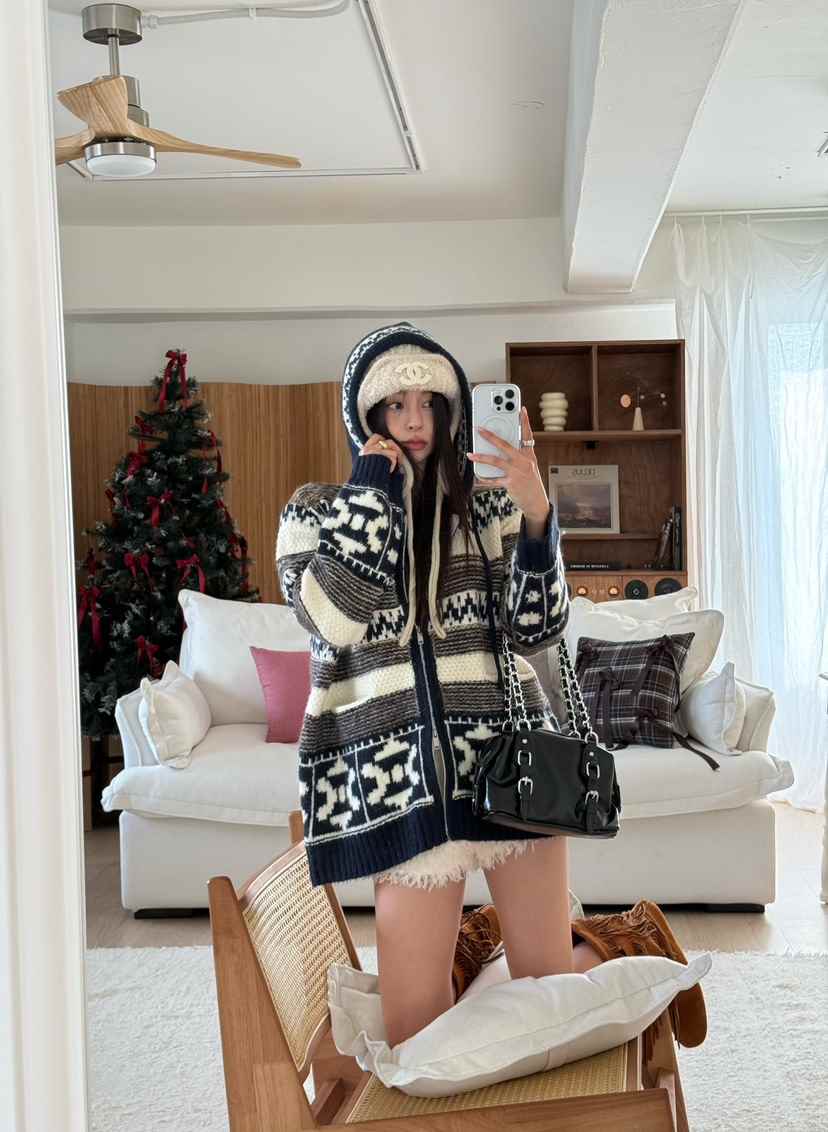 DENVER韓國直郵㊣女裝新品職業25秋冬休閑熱賣真品時尚針織衫DENVER針織衫