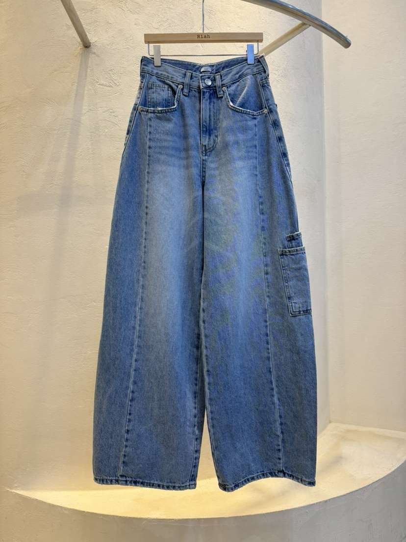 RIAH韓國代購㊣女裝新款熱賣人氣推薦休閑25秋冬牛仔褲口袋RIAH牛仔褲