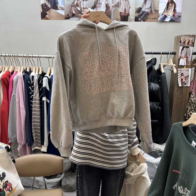 STICK WITH東大門㊣代購女裝新品推薦時尚25秋冬人氣衛衣加絨STICK WITH衛衣