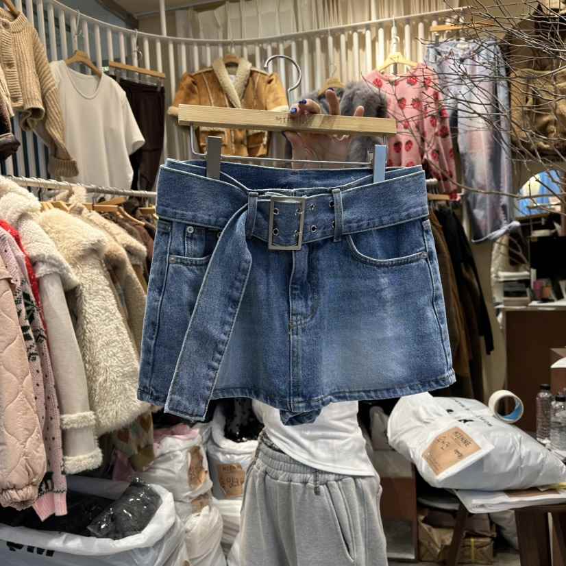 MIENNE東大門㊣代購女士新品推薦熱賣人氣時尚裙褲含腰帶鏤空MIENNE裙褲