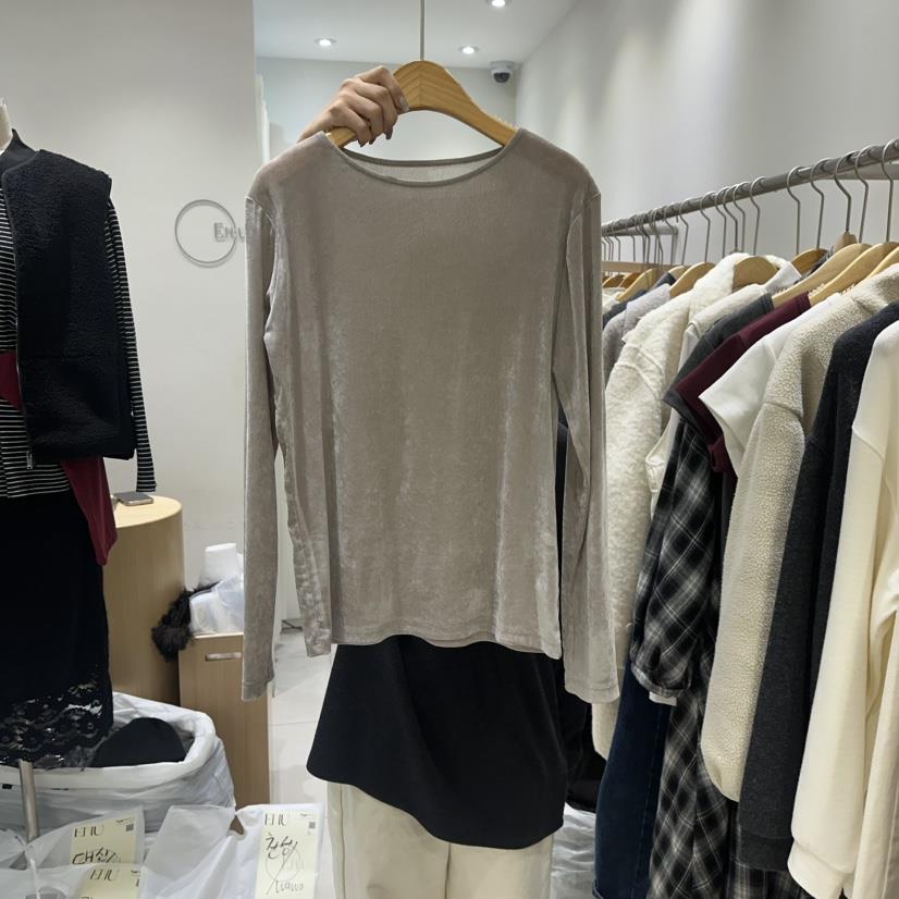 EN.U韓國直郵㊣女裝新款熱賣人氣職業時尚推薦休閑長袖T恤EN.U長袖T恤