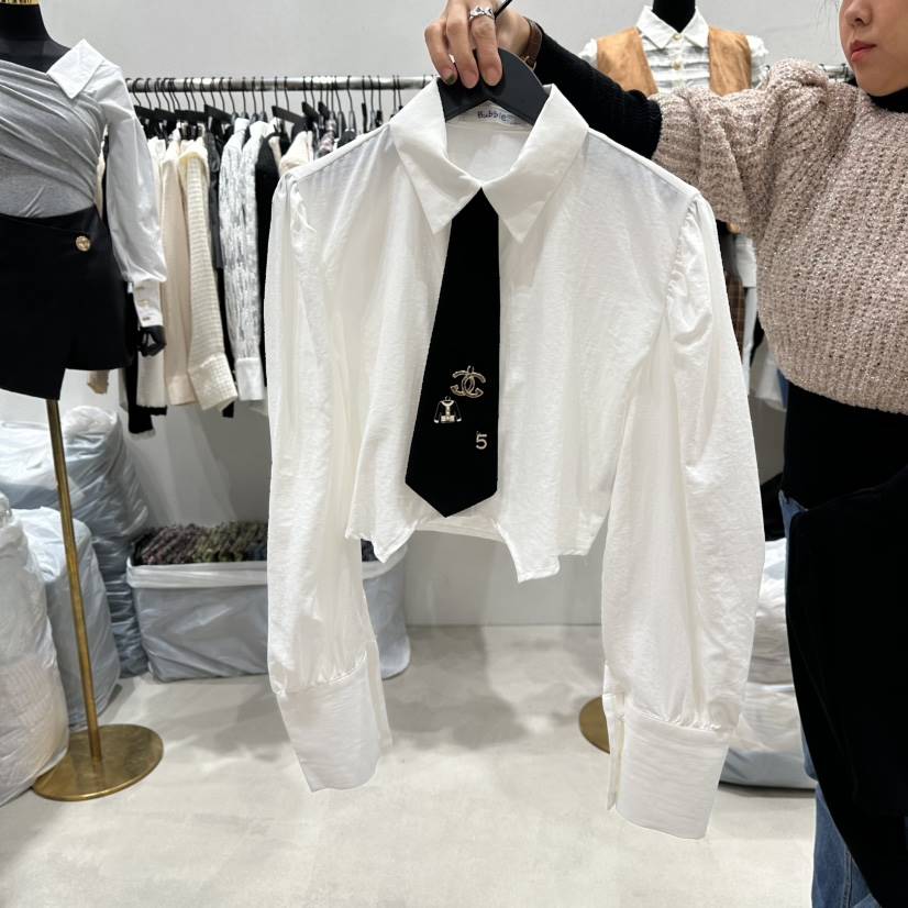 LOTTIMO東大門㊣直郵女裝新款25秋冬休閑職業襯衫蕾絲衫含領帶LOTTIMO襯衫/蕾絲衫