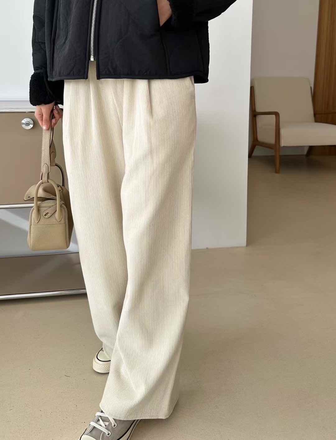 KIND-카인드-OT韓國直郵㊣女士新品休閑時尚真品休閑褲羊毛KIND-ot休閑褲