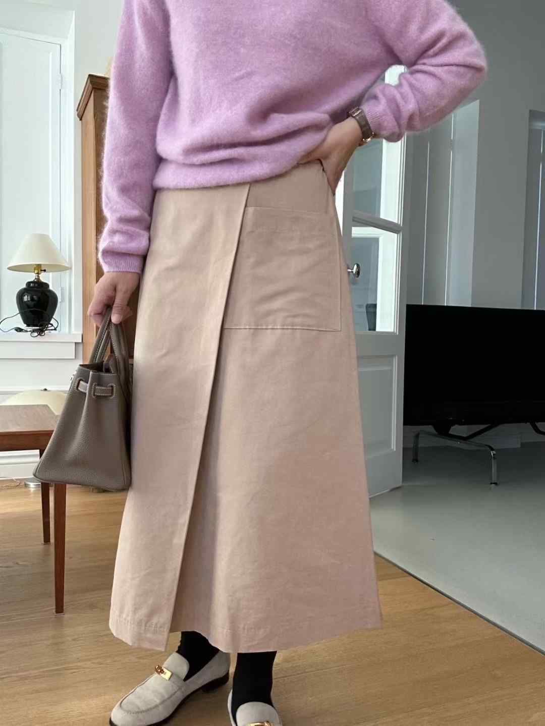 KIND-카인드-OT韓國代購㊣女裝新款時尚休閑25秋冬長裙裹身裙KIND-ot長裙