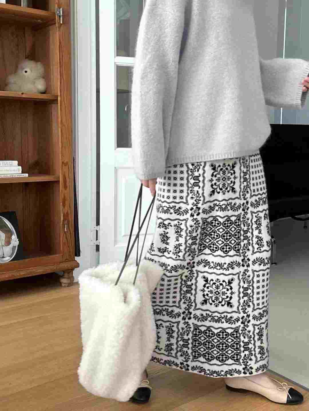 KIND-카인드-OT東大門㊣代購女士新款熱賣職業25秋冬長裙雙層KIND-ot長裙