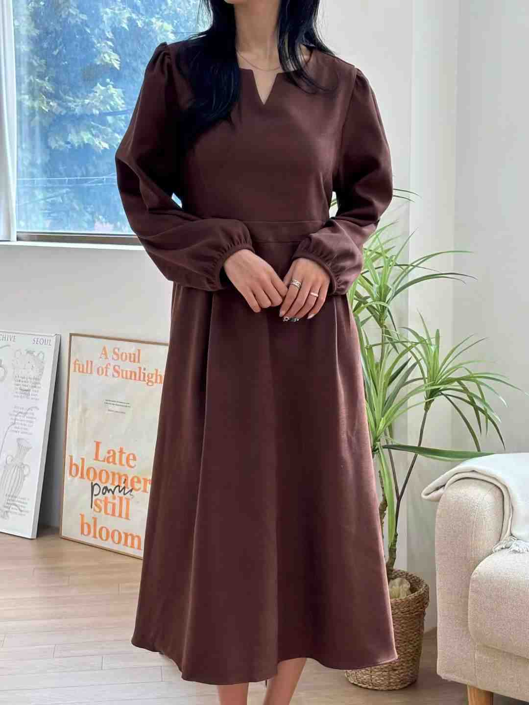 Cream東大門㊣實拍女裝新款25秋冬連衣裙Cream停連衣裙