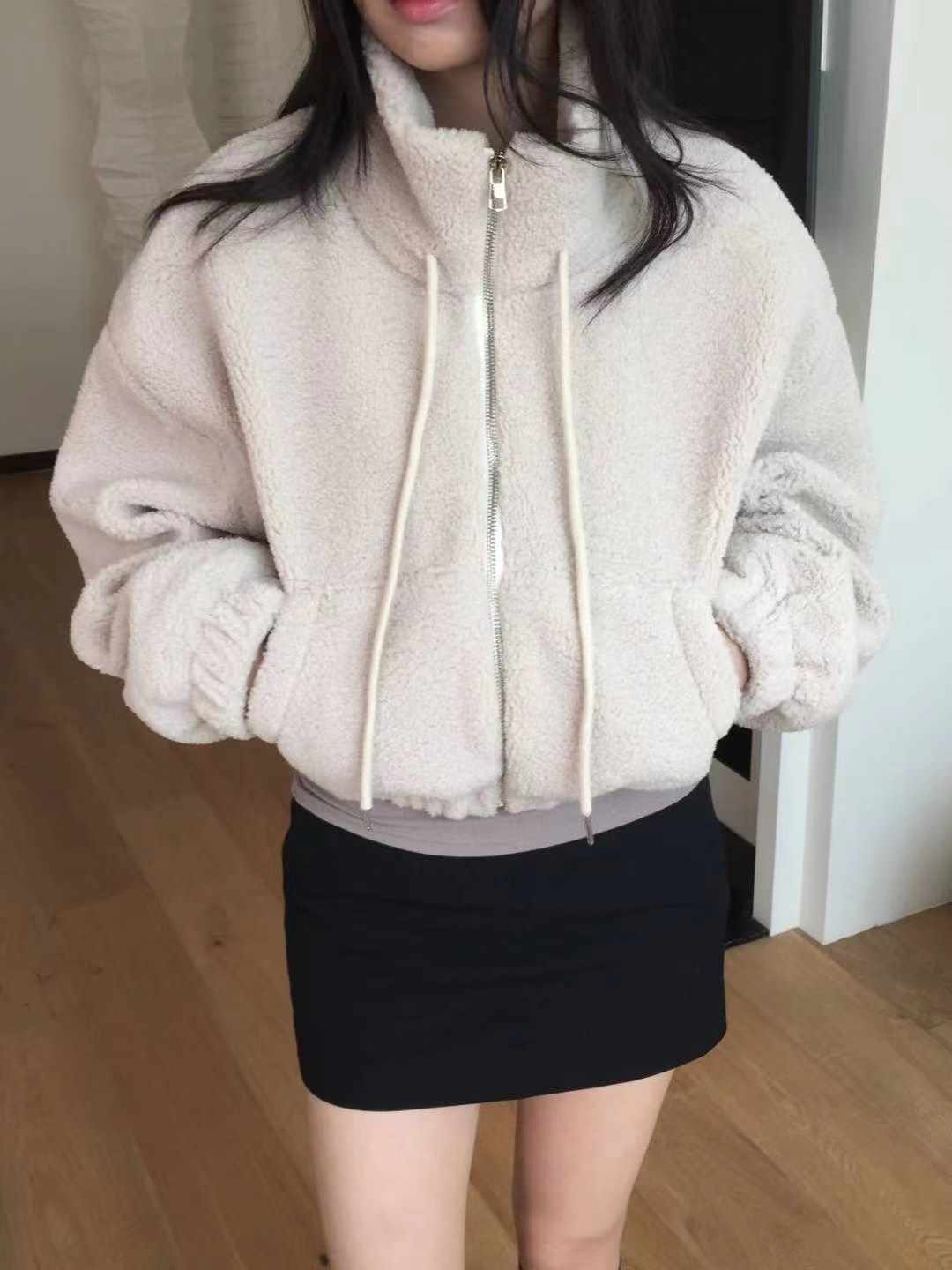 BBOO-뿌-T韓國代購㊣女裝新品休閑人氣25秋冬時尚夾克羊毛BBOO-뿌-T夾克