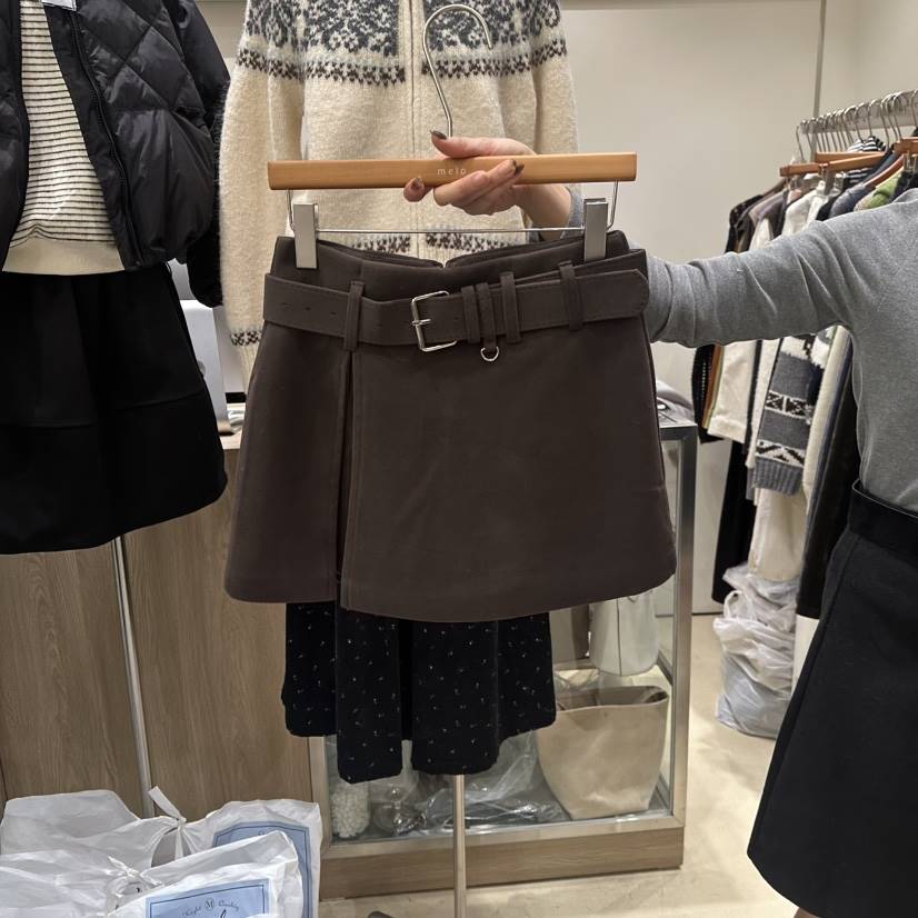 MELO東大門㊣直郵女士新款人氣職業休閑時尚裙褲含腰帶闊腿褲MELO裙褲